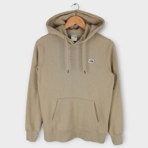 The North Face Women's Small Beige Tan Pullover Hoodie Fleece Lined Logo